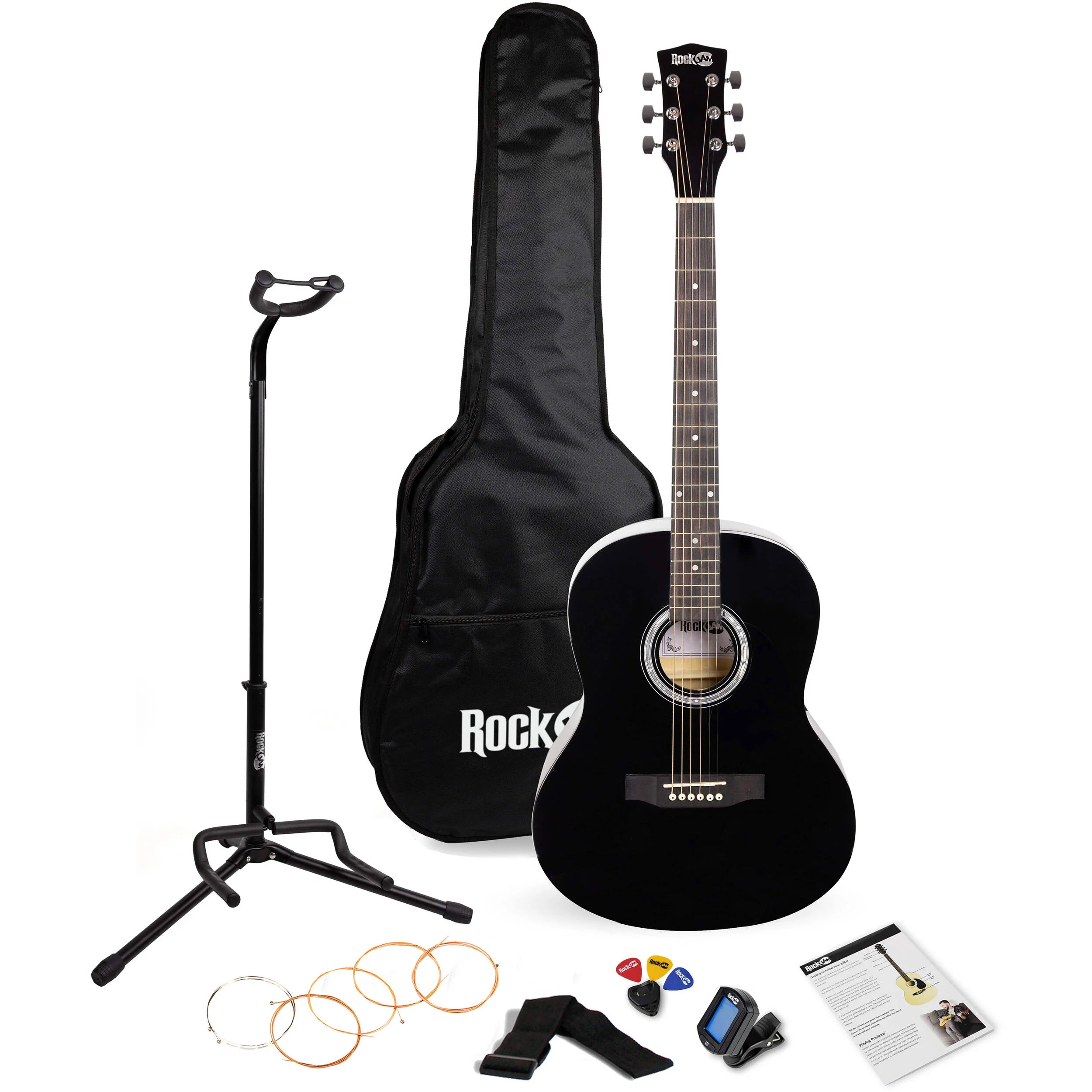 RockJam Full-Sized Acoustic Guitar Kit (Black) - Image 2