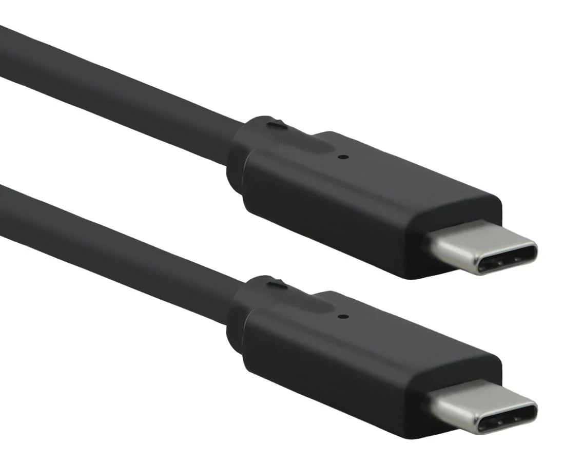 ROLINE 11.02.9071 USB Cable, Type C Plug to Type C Plug, 1 m, 3.3 ft, USB 3.2, Black, E-Marked Cable