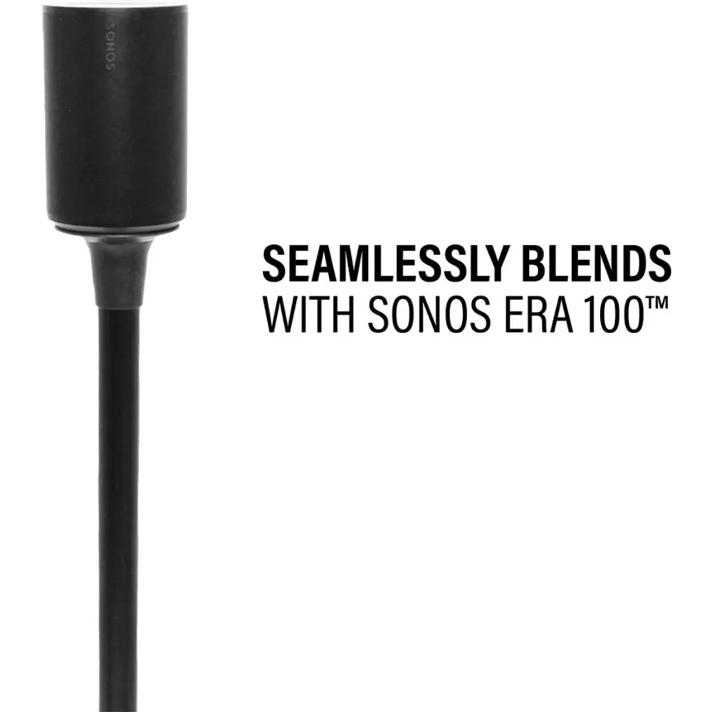 SANUS Fixed-Height Floor Stand for Sonos Era 100 Speakers (Black, Single) - Image 3