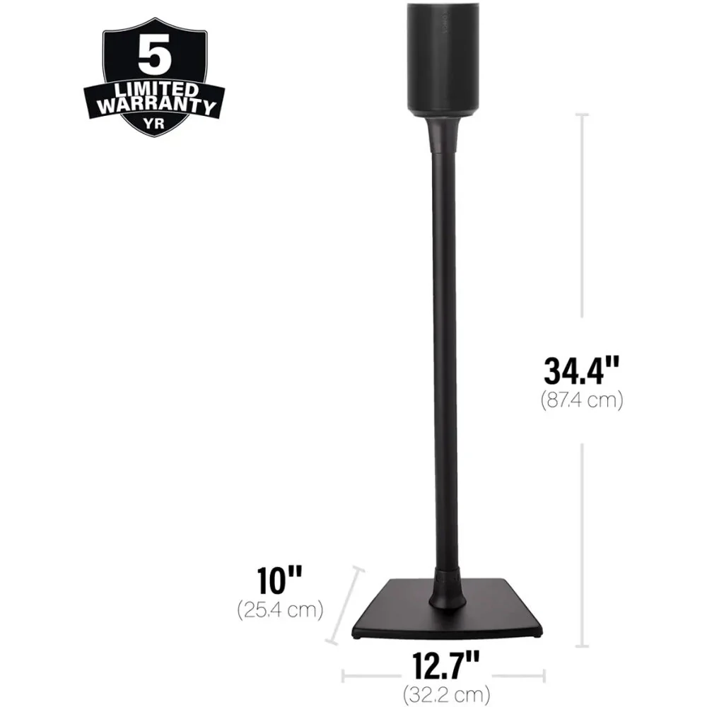 SANUS Fixed-Height Floor Stand for Sonos Era 100 Speakers (Black, Single) - Image 5