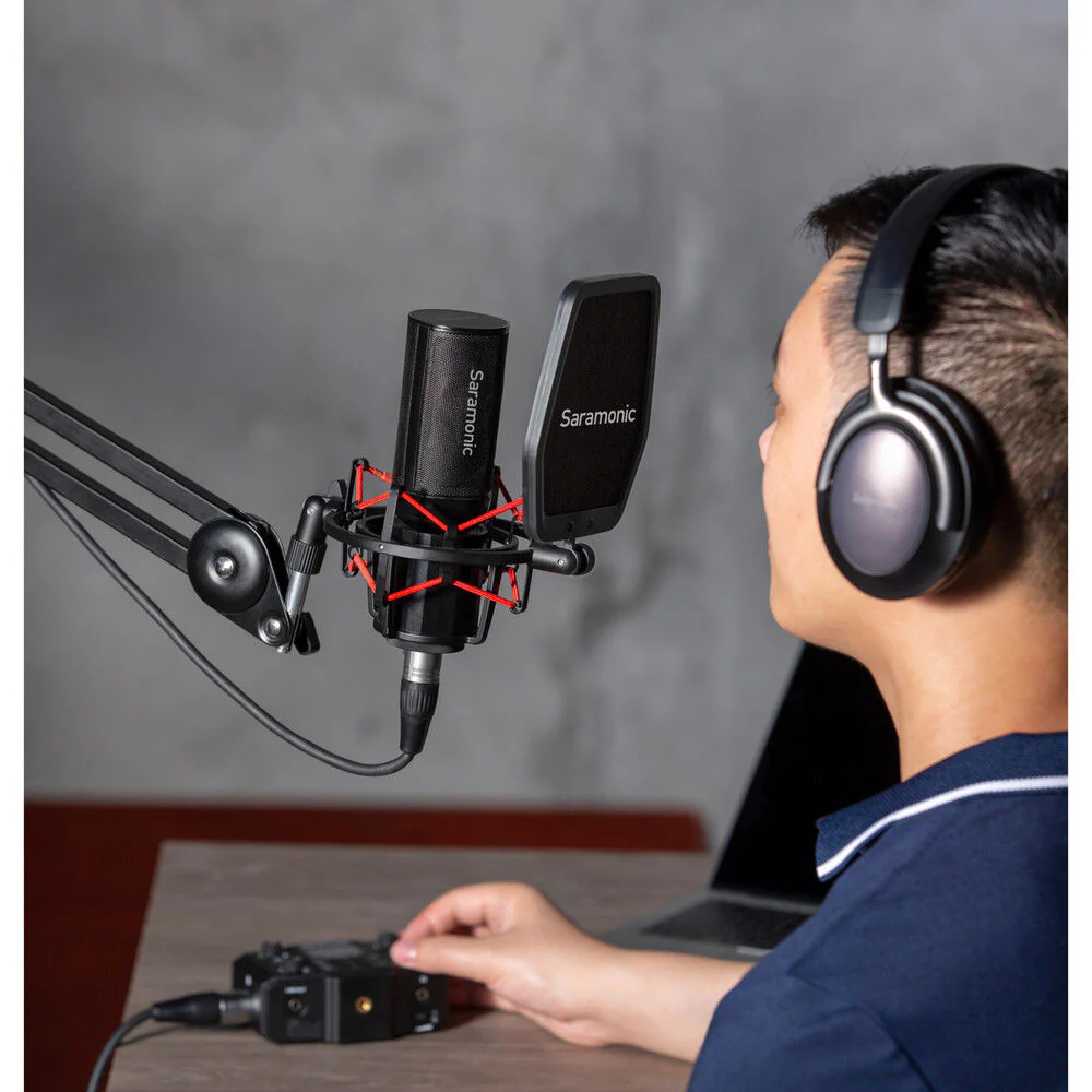 Saramonic SR-BV4 Supercardioid Large-Diaphragm Condenser Microphone with Shockmount & Pop Filter - Image 5