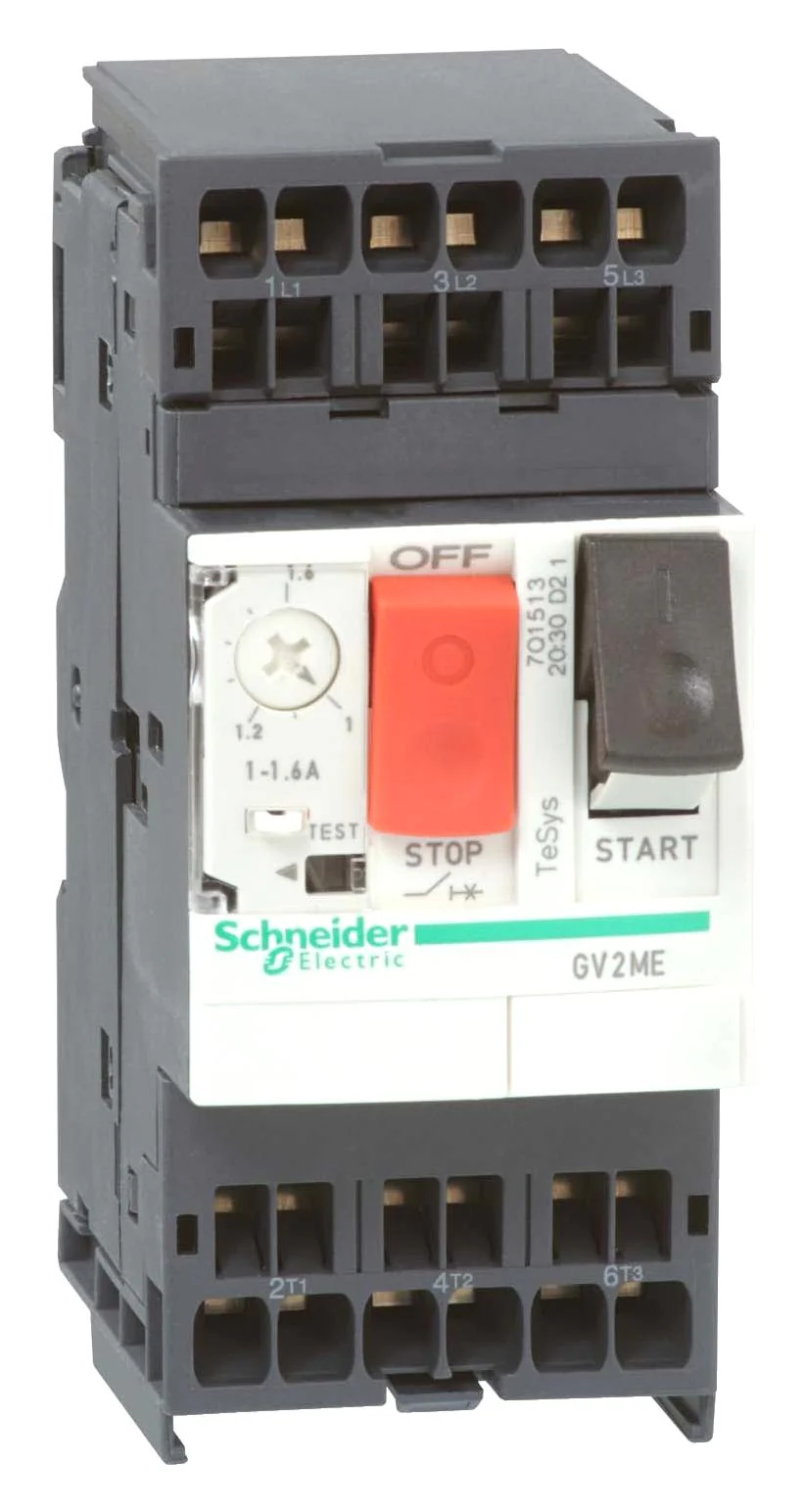 Schneider Electric GV2ME083 Thermal Magnetic Circuit Breaker Push-button Tesys Series 4 A 3 Pole 690 V DIN Rail Panel
