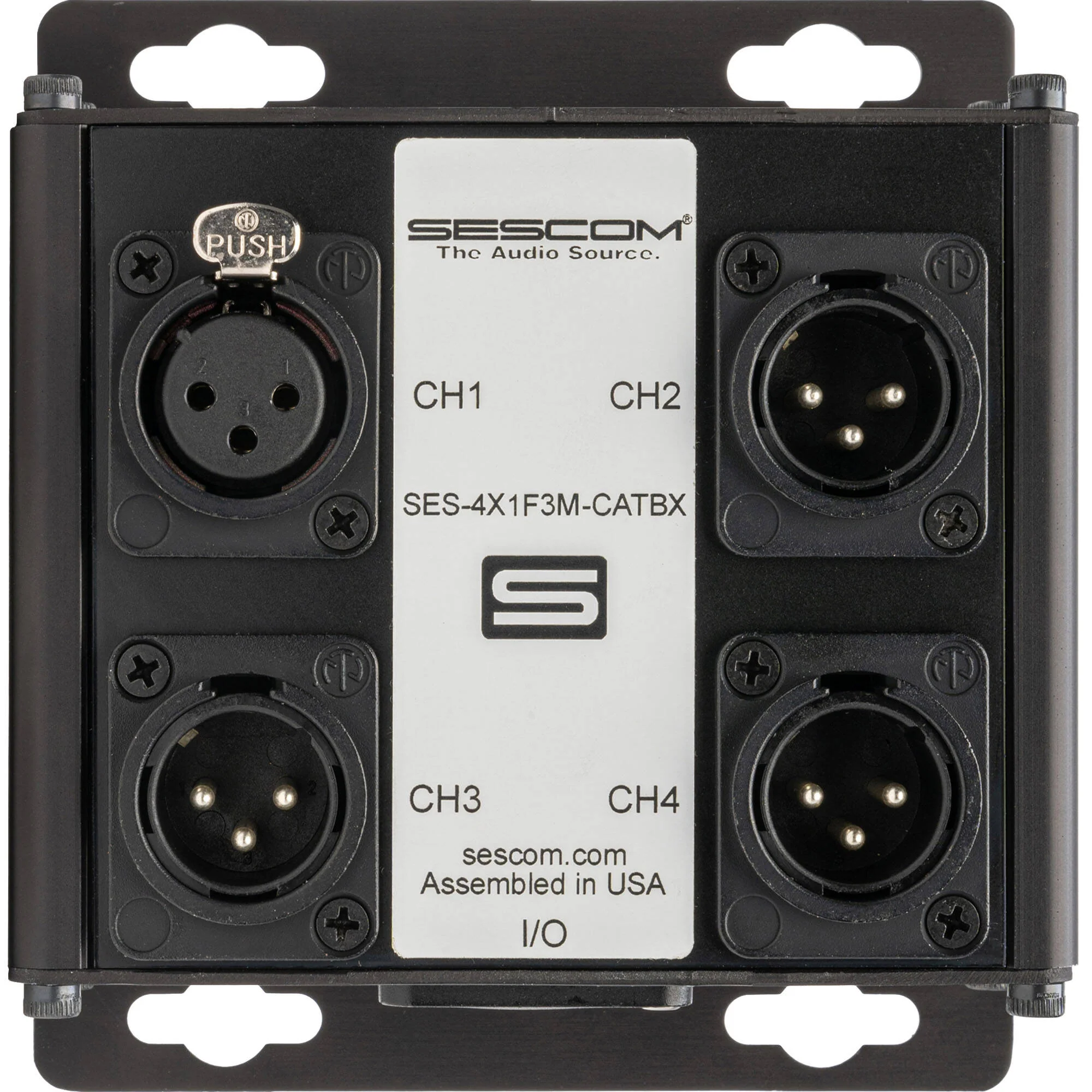 Sescom SES-4X1F3M-CATBX 4-Channel Passive Audio Extender Cat 5/6/7, 1 x (F) XLR, 3 x (M) XLR to RJ45 - Image 3