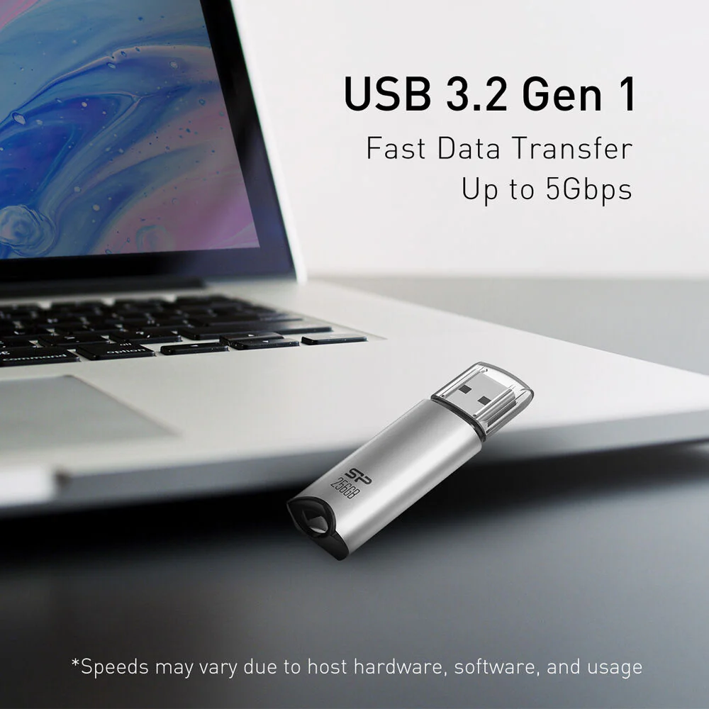 Silicon Power 128GB Marvel M02 USB 3.2 Gen 1 Flash Drive (Silver) - Image 3