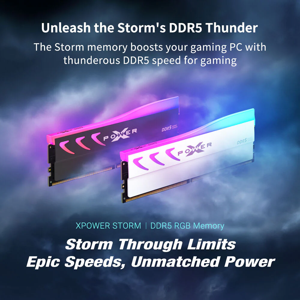 Silicon Power 64GB Storm DDR5 6000 MHz UDIMM Memory Kit with Heat Sink (2 x 32GB, White) - Image 3
