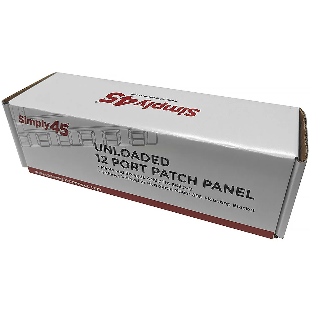 Simply45 12-Port Unloaded UTP Keystone Patch Panel (Black) - Image 3