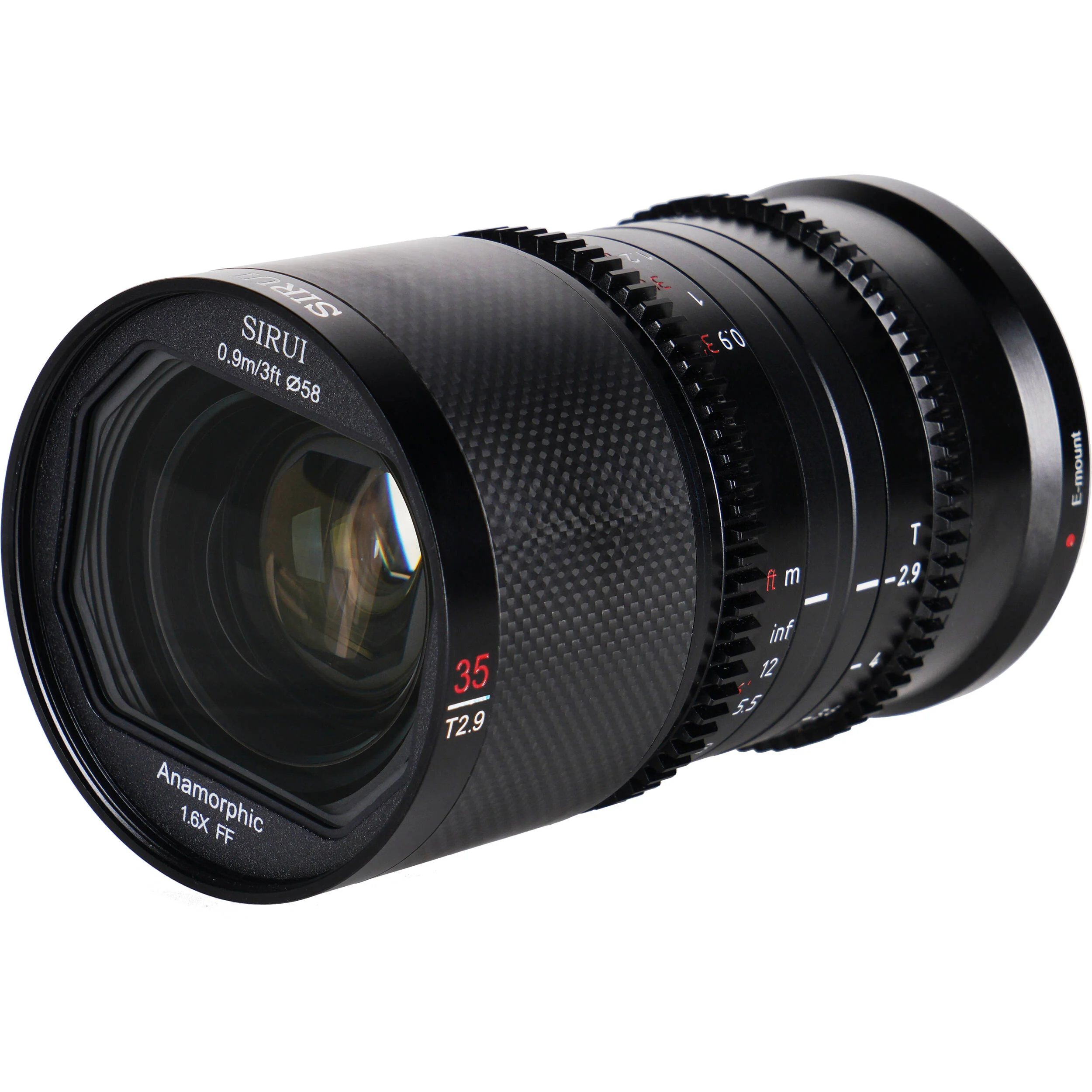 Sirui Saturn 35mm T2.9 1.6x Carbon Fiber Full-Frame Anamorphic Lens (DL Mount, Blue Flare) - Image 3