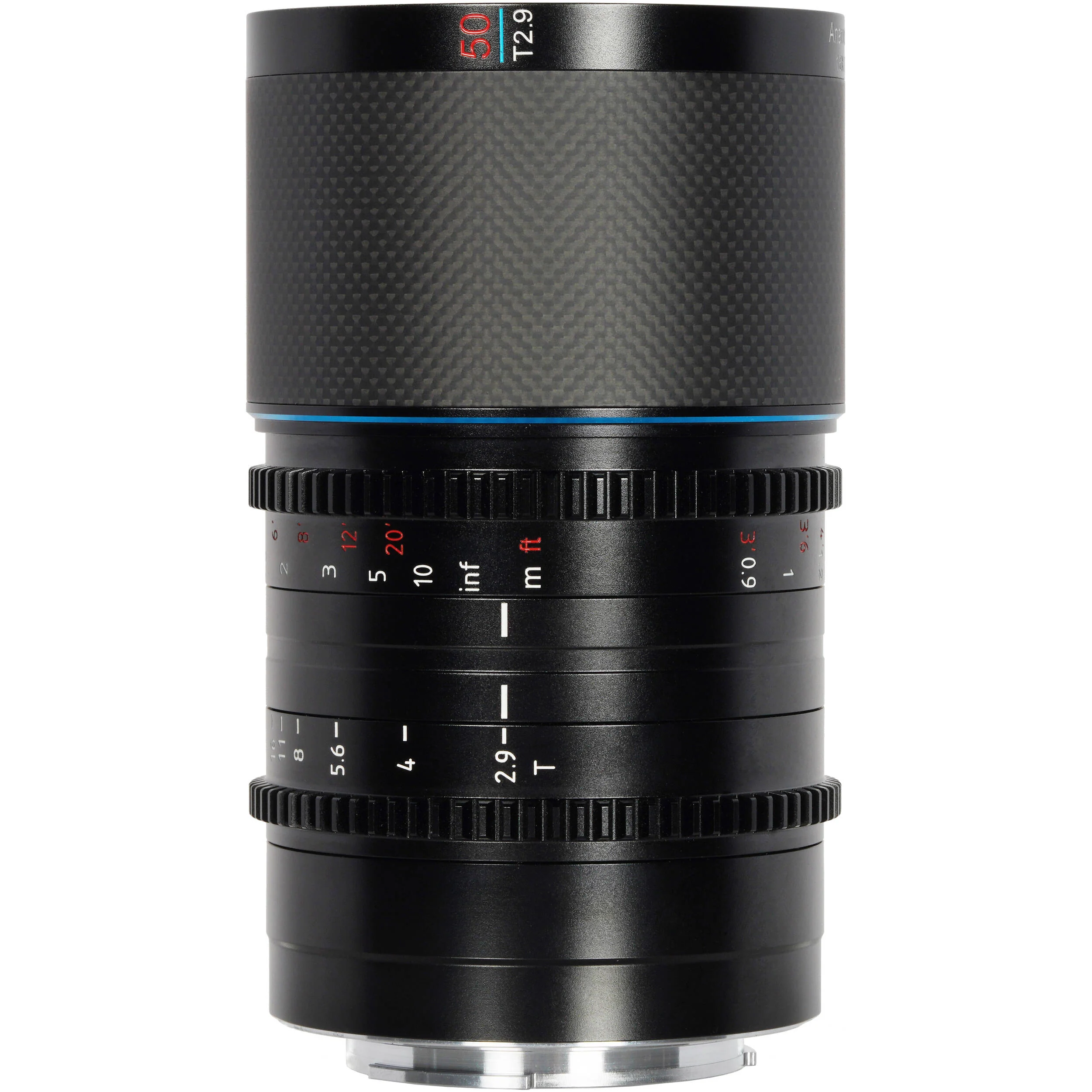 Sirui Saturn 50mm T2.9 1.6x Carbon Fiber Full-Frame Anamorphic Lens (Canon RF, Blue Flare) - Image 3