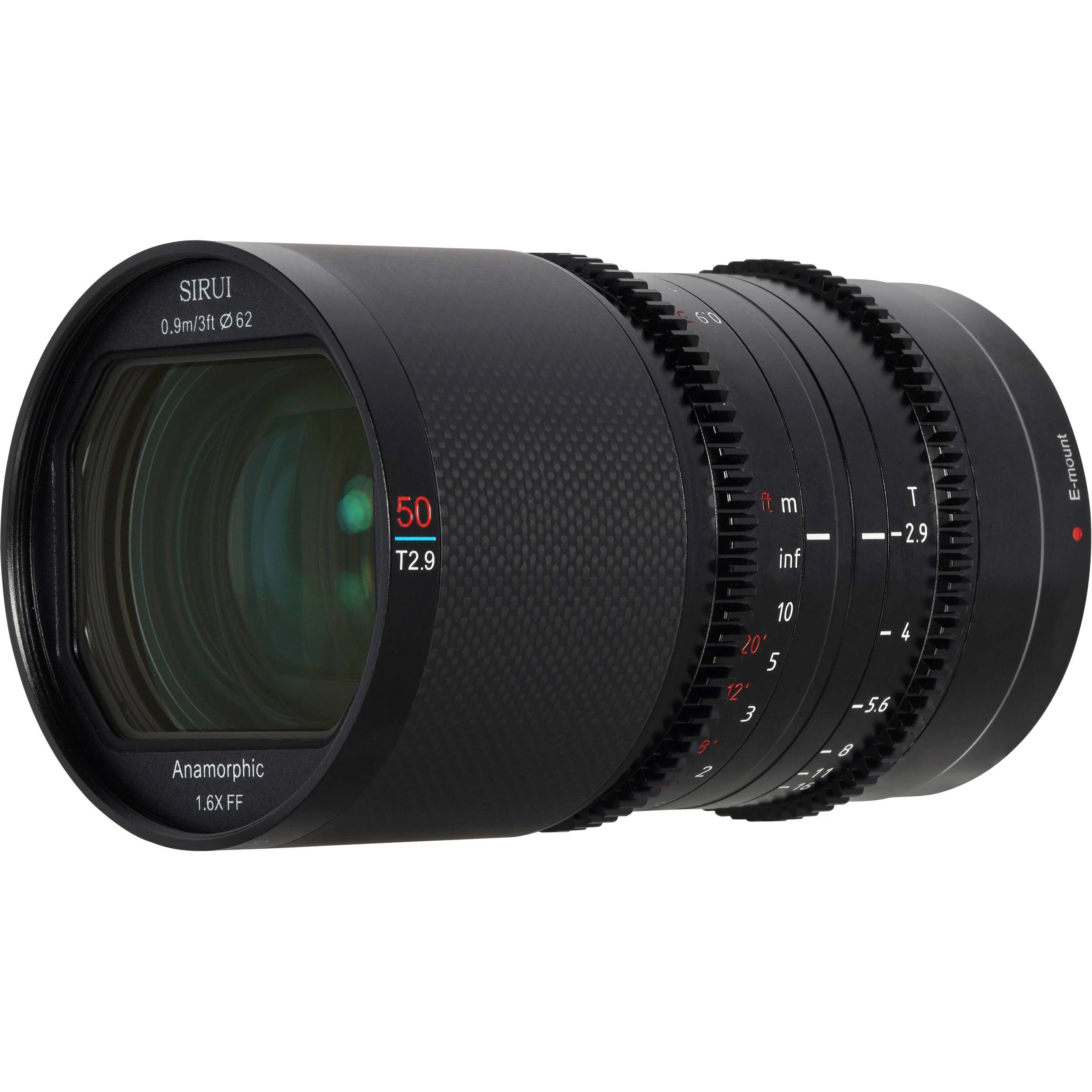 Sirui Saturn 50mm T2.9 1.6x Carbon Fiber Full-Frame Anamorphic Lens (Nikon Z, Blue Flare) - Image 3