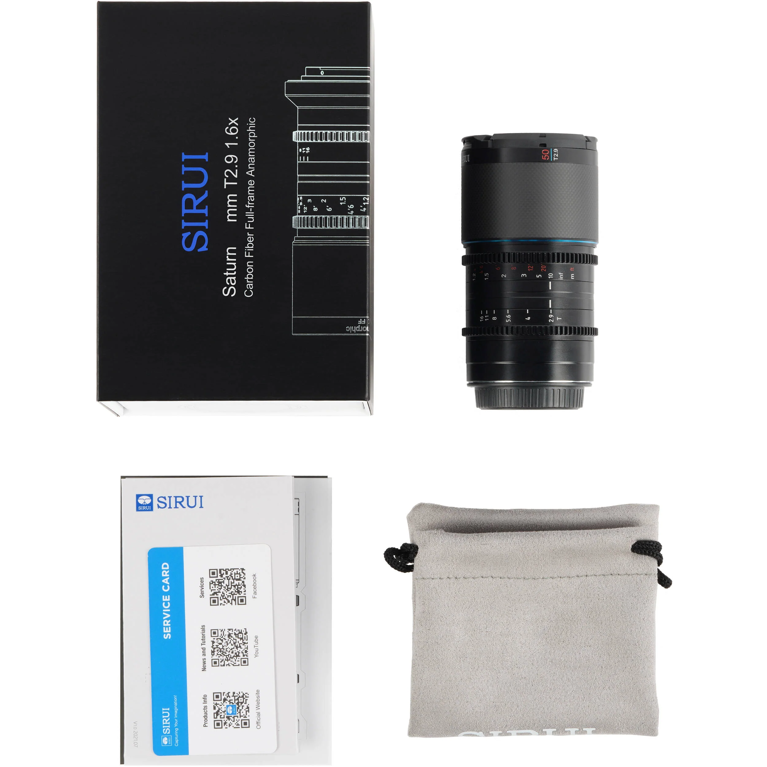 Sirui Saturn 50mm T2.9 1.6x Carbon Fiber Full-Frame Anamorphic Lens (Nikon Z, Blue Flare) - Image 7