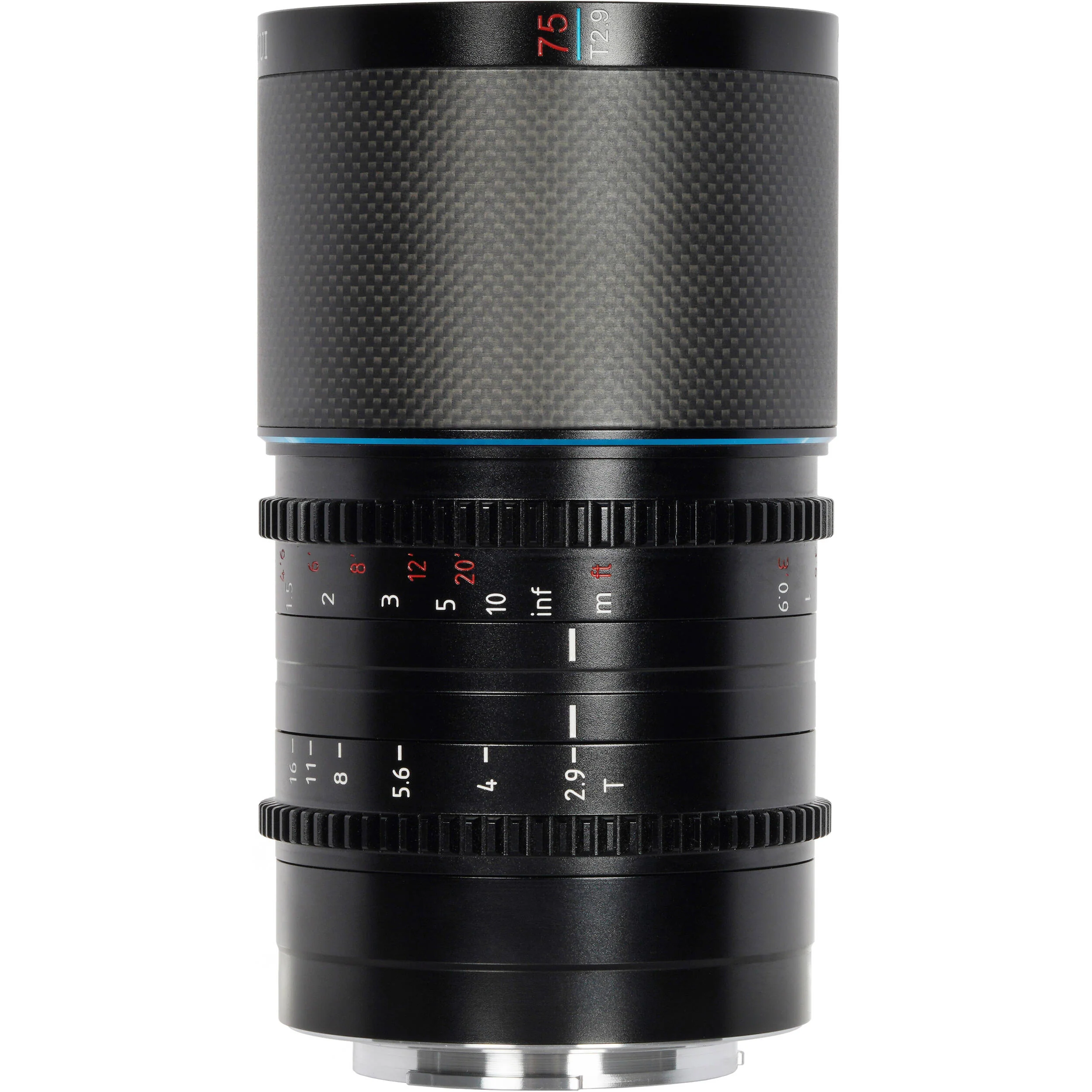 Sirui Saturn 75mm T2.9 1.6x Carbon Fiber Full-Frame Anamorphic Lens (DJI DL, Blue Flare)