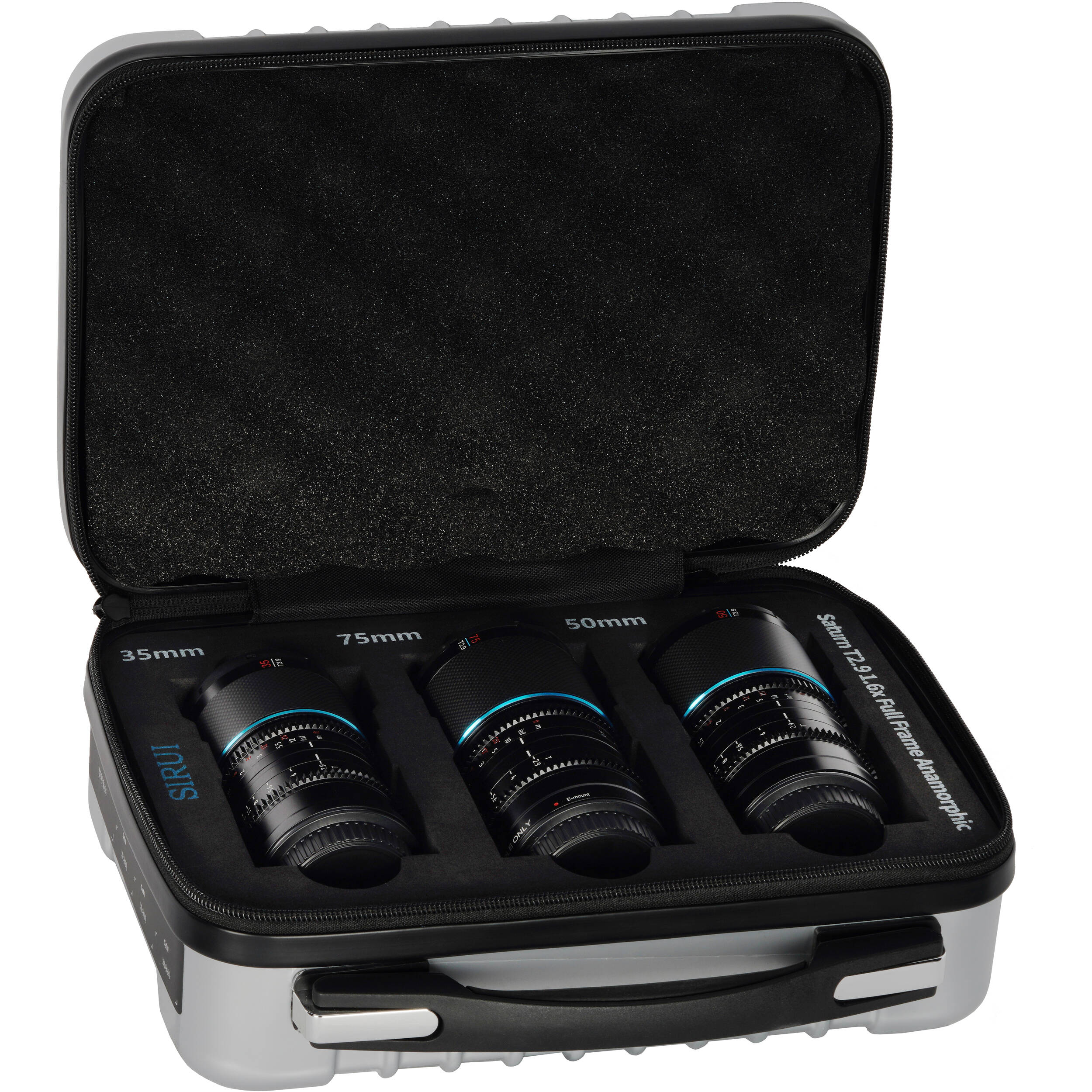 Sirui Saturn T2.9 1.6x Carbon Fiber Full-Frame Anamorphic 3-Lens Set (Leica L, Blue Flare) - Image 5
