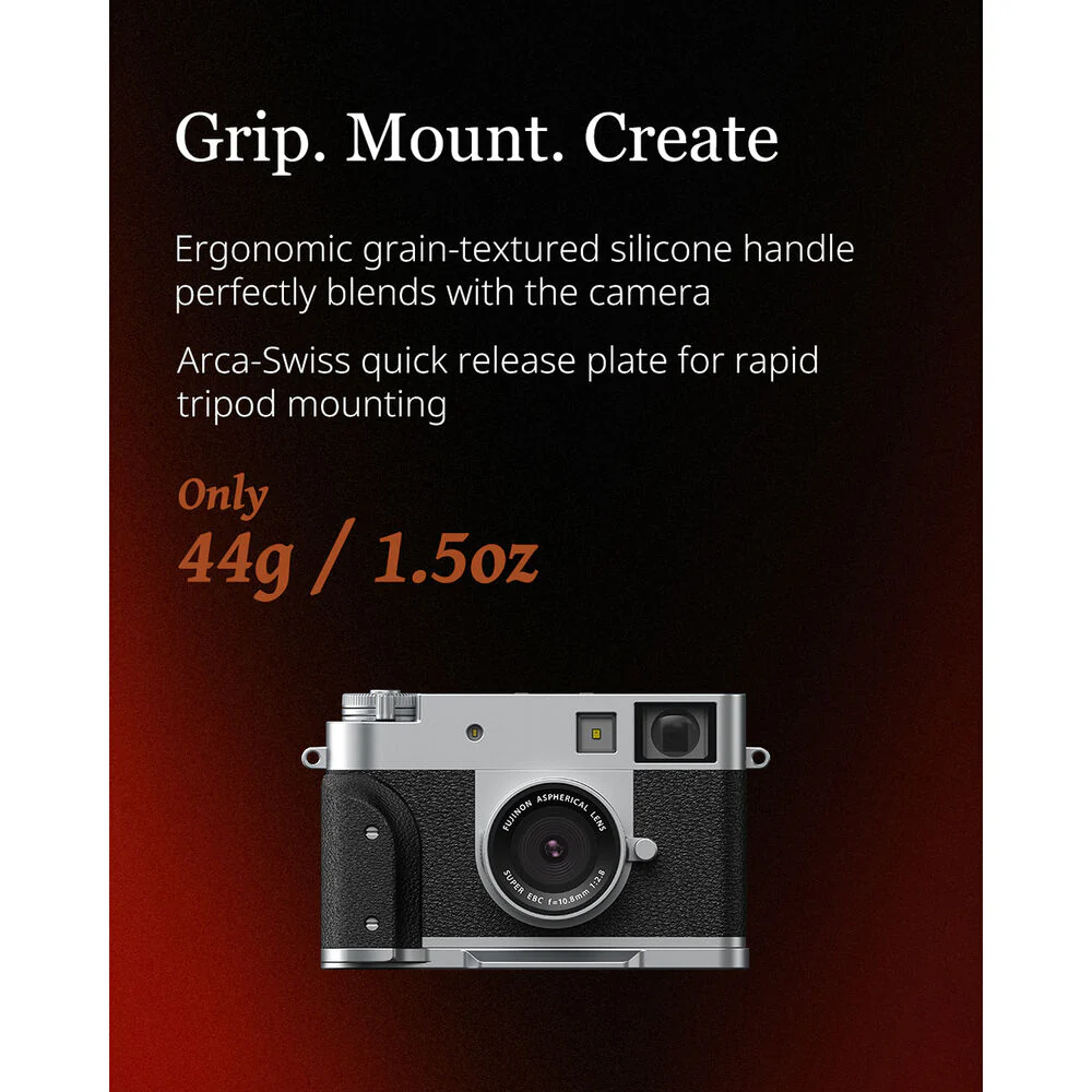 SmallRig L-Shaped Mount Plate with Wooden Handle for FUJIFILM X half (Silver) - Image 6
