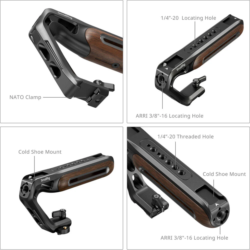 SmallRig Wooden Top Handle with NATO Clamp - Image 4