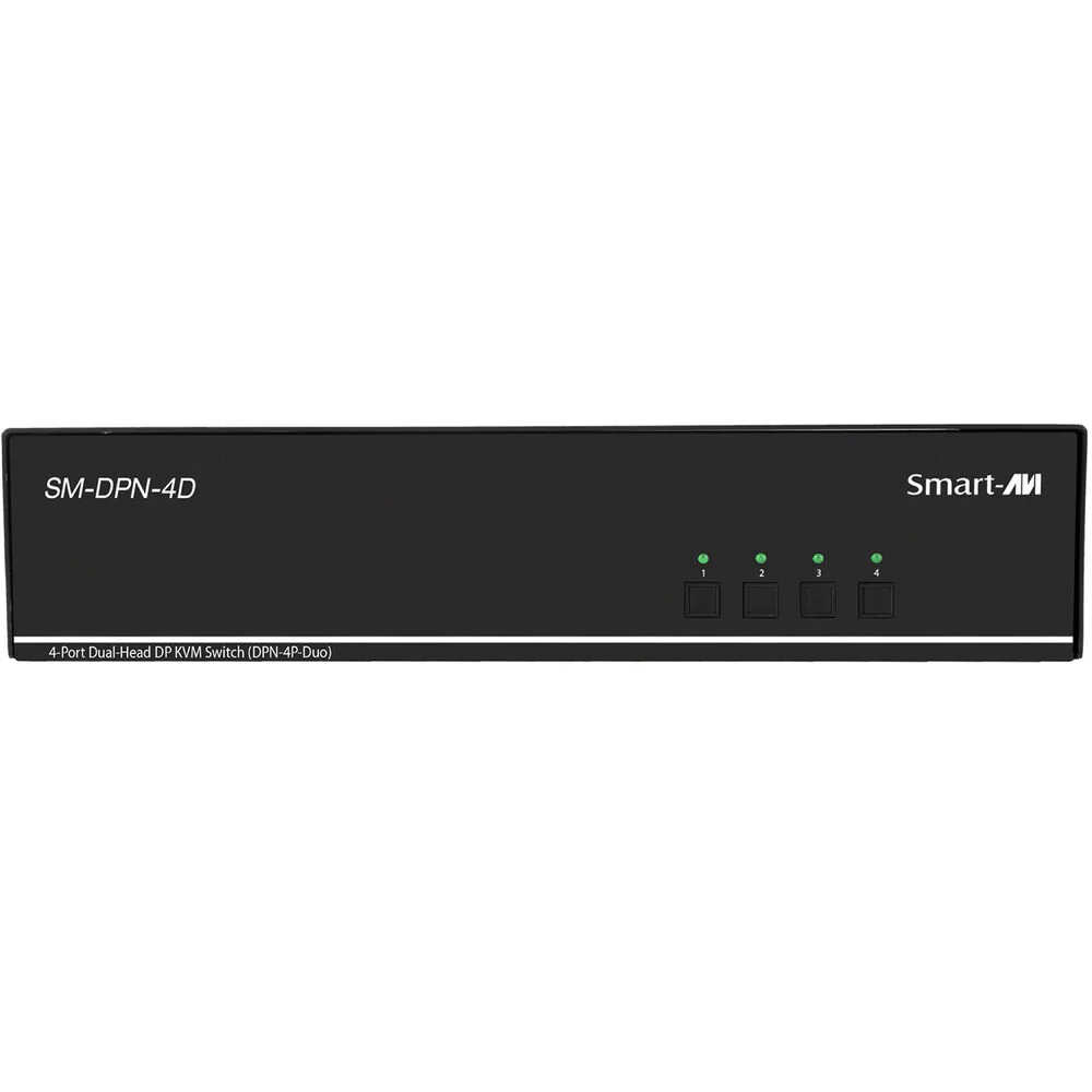 Smart-AVI 4-Port Dual-Head DisplayPort KVM Switch with USB 2.0 and Audio - Image 2