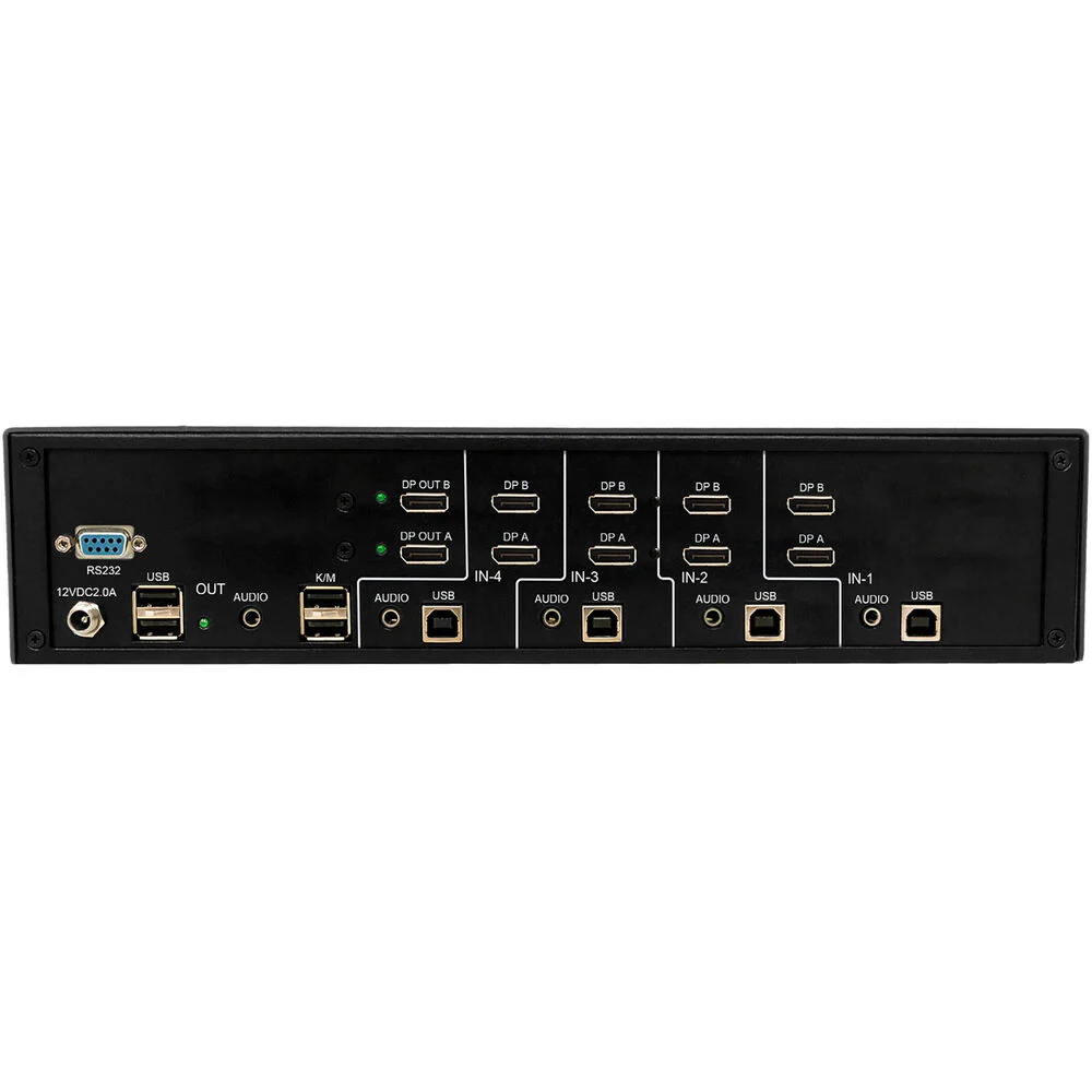 Smart-AVI 4-Port Dual-Head DisplayPort KVM Switch with USB 2.0 and Audio - Image 3