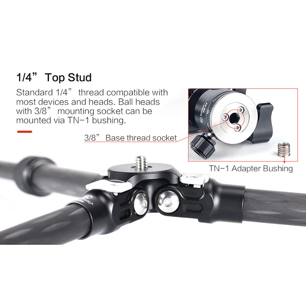 Sunwayfoto T16C20N II Mini Carbon Fiber Tripod Legs - Image 2