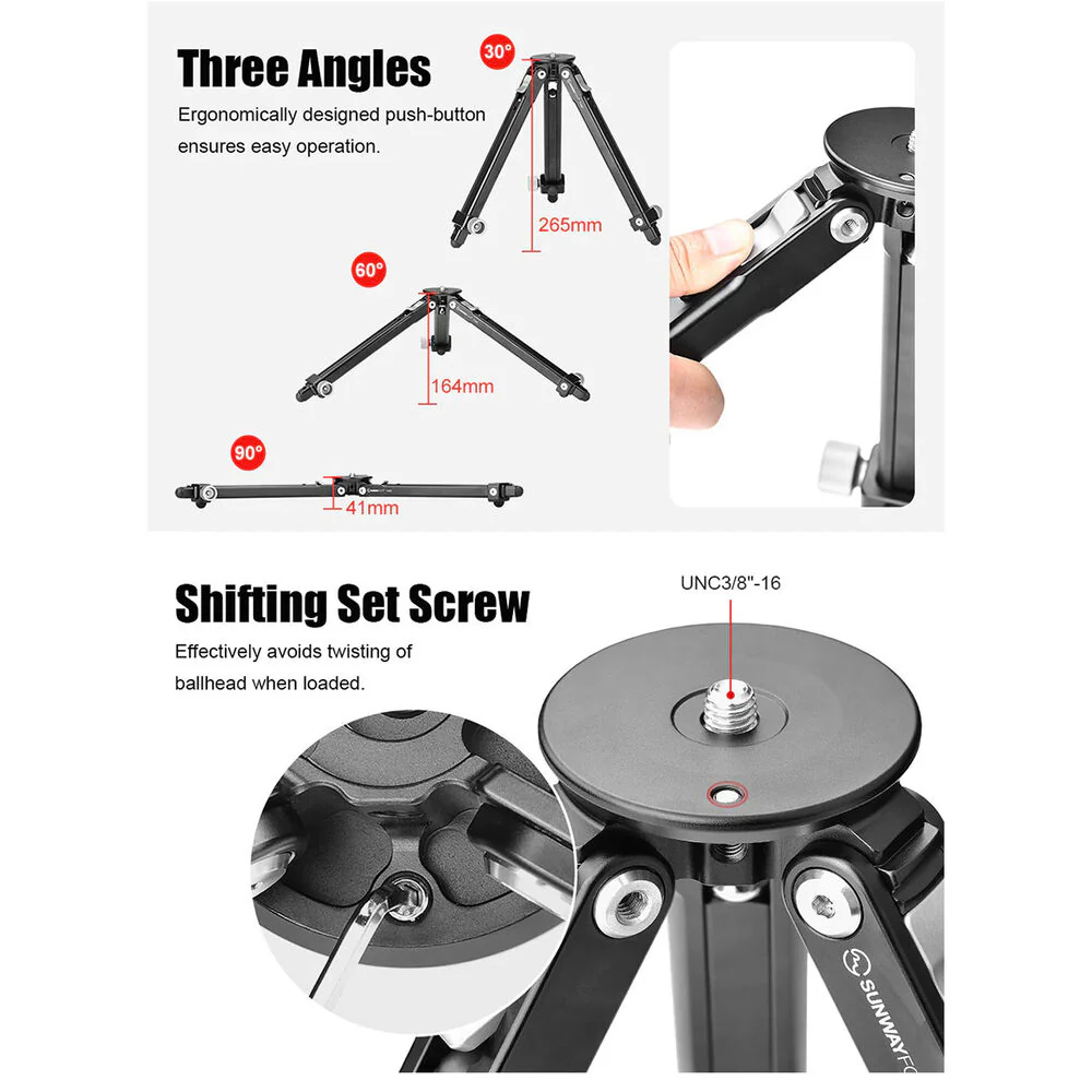 Sunwayfoto T1A21 Aluminum Tabletop Tripod - Image 5