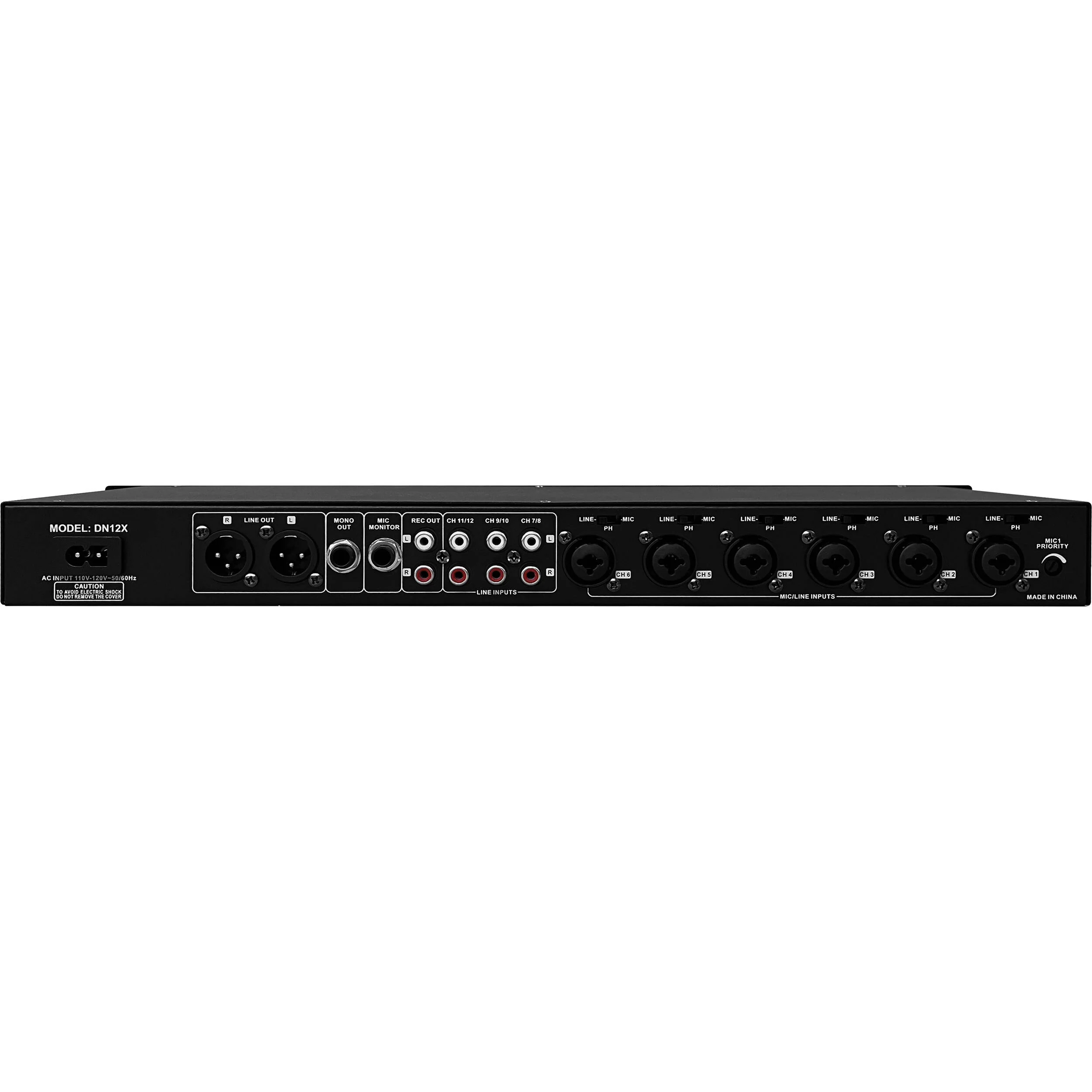 Technical Pro DN-12X 12-Channel Line Mixer with Microphone Priority - Image 2