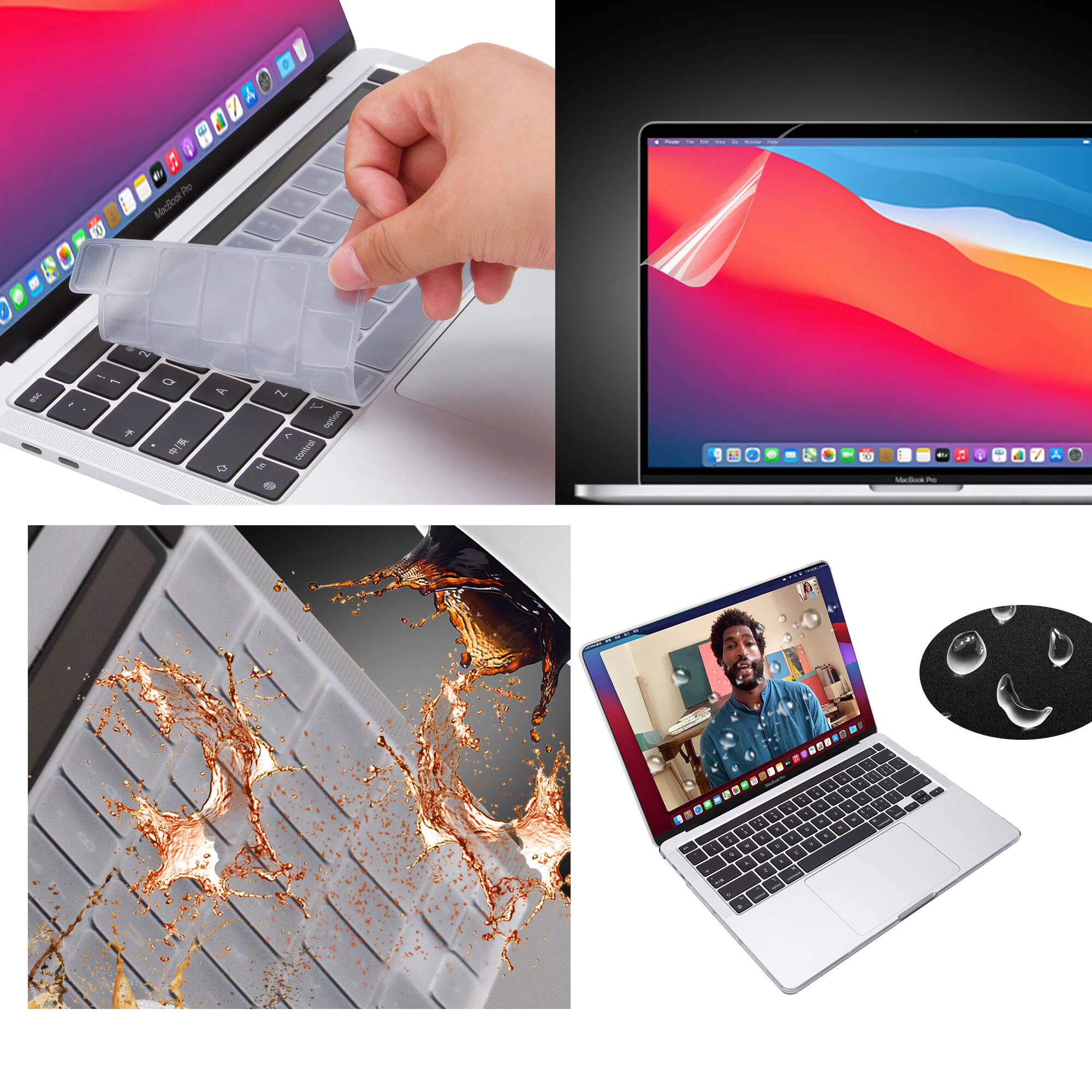 TechProtectus Hard-Shell Case with Keyboard Cover and Screen Protector for Apple 13" MacBook Pro M1/M2 (Black Marble) - Image 5