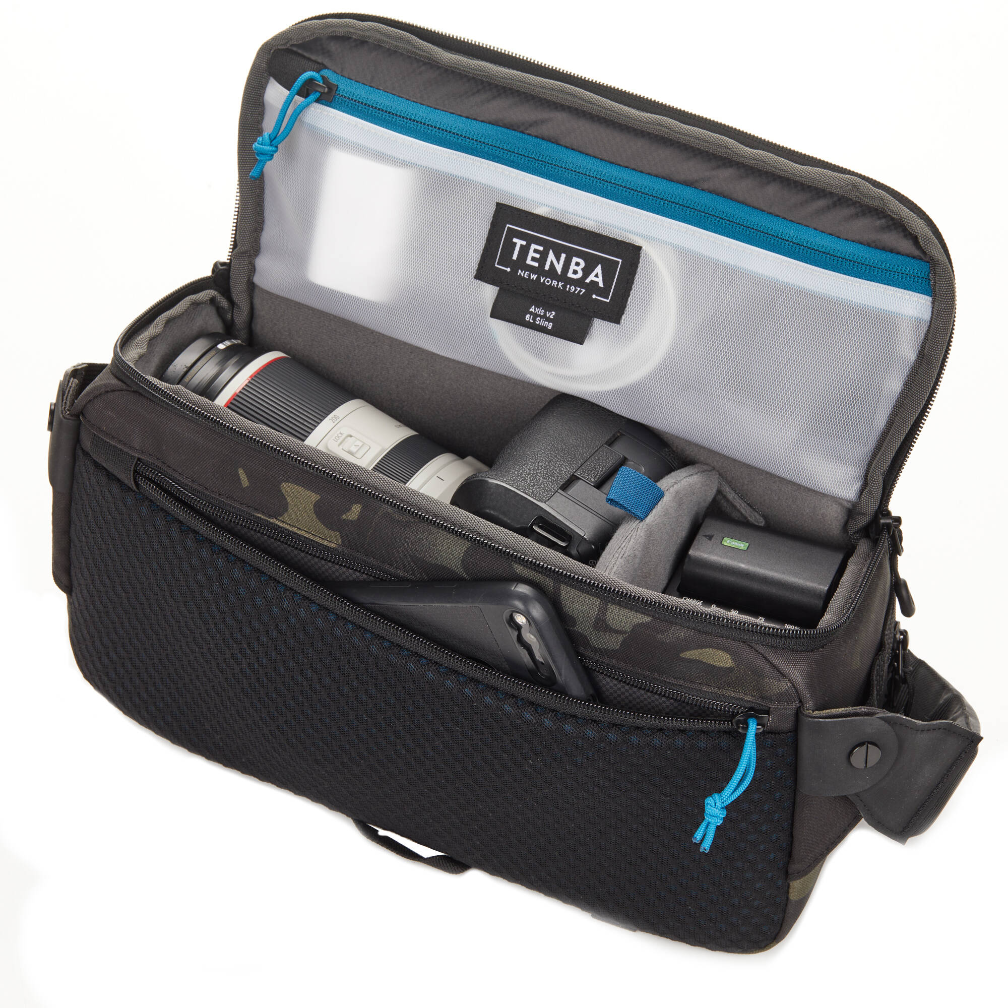 Tenba AXIS V2 Sling Bag (MultiCam Black, 6L) - Image 4