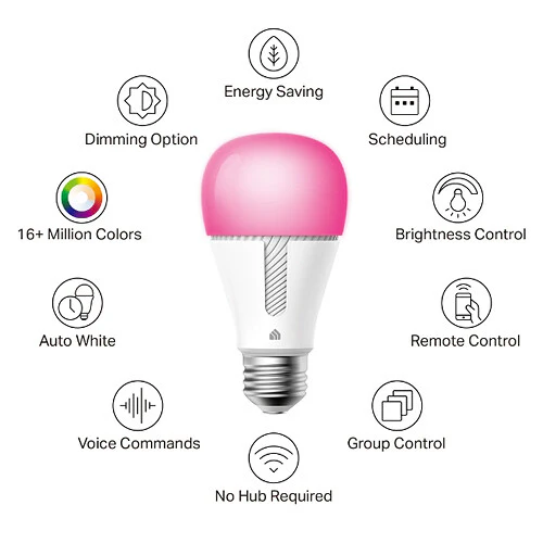 TP-Link KL135 Kasa Smart Wi-Fi Light Bulb (Multicolor, 8-Pack) - Image 3