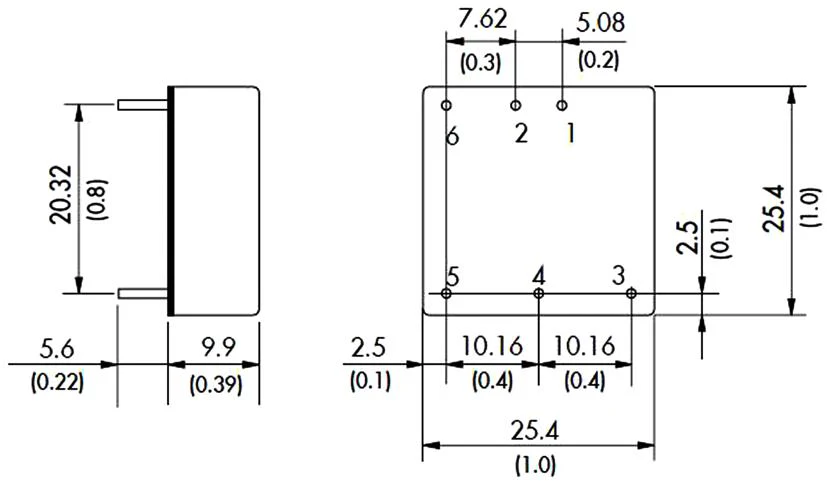 Traco Power THN 20-4811WI THN 20-4811WI Isolated Through Hole DC/DC Converter ITE 4:1 20 W 1 Output 5 V 4 A - Image 2