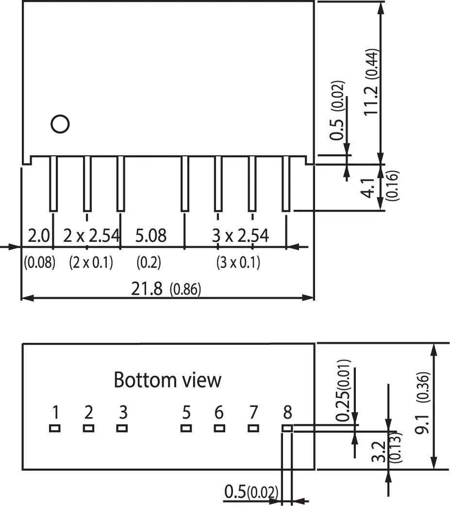 Traco Power TMR 6-2411WI Isolated Through Hole DC/DC Converter ITE 4:1 6 W 1 Output 5 V 1.2 A - Image 2