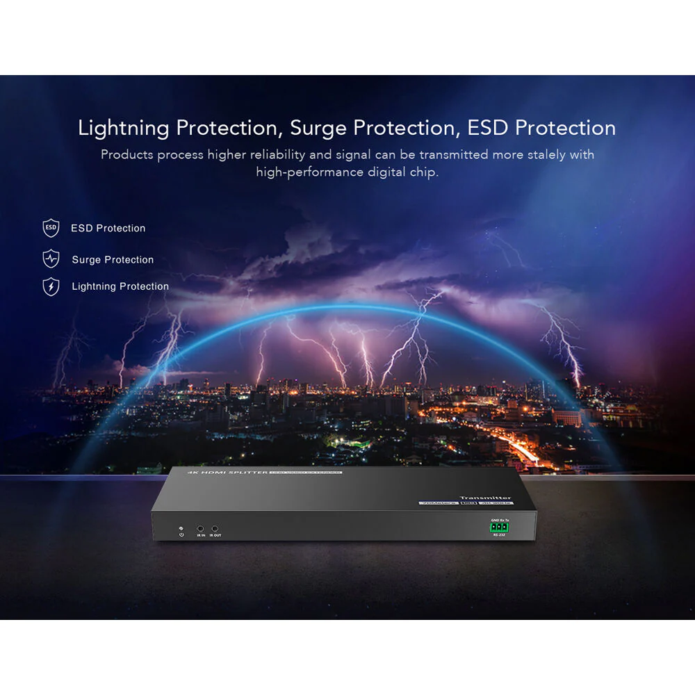 Translite Global TL-HS12 1 x 2 4K30 HDMI Splitter with Extender (230') - Image 5
