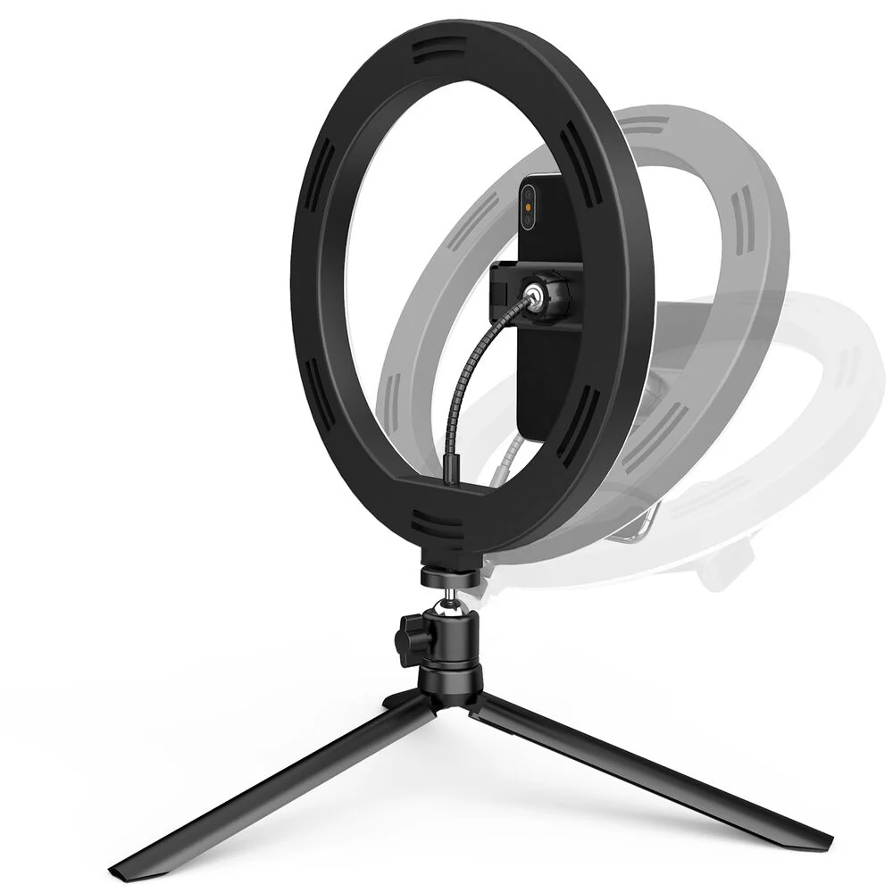 TRIGYN 10" Ring Light with Smartphone Holder and Desktop Tripod Stand - Image 3