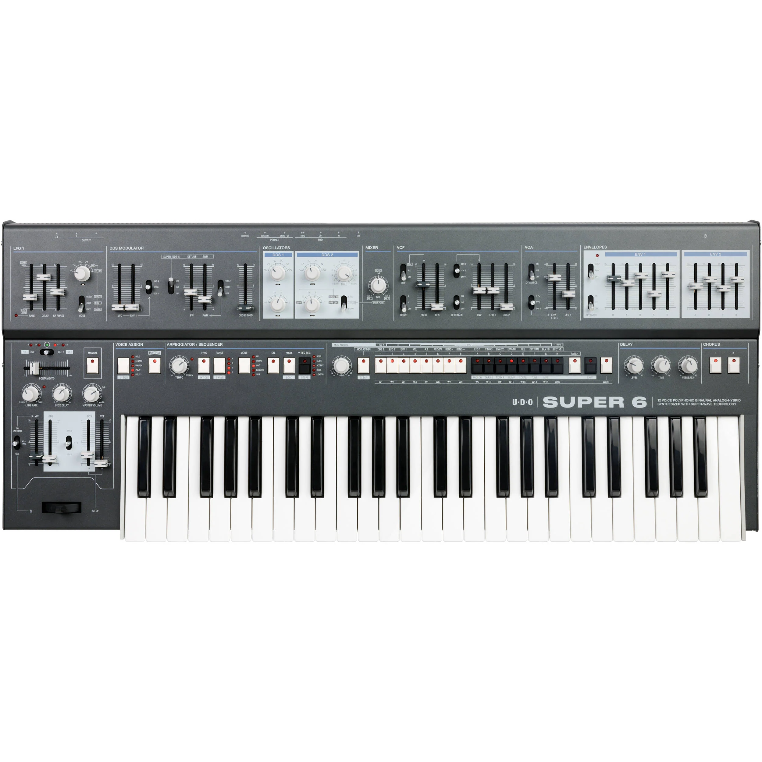UDO Audio Super 6 Digital-Analog Hybrid Synthesizer (Black) - Image 3
