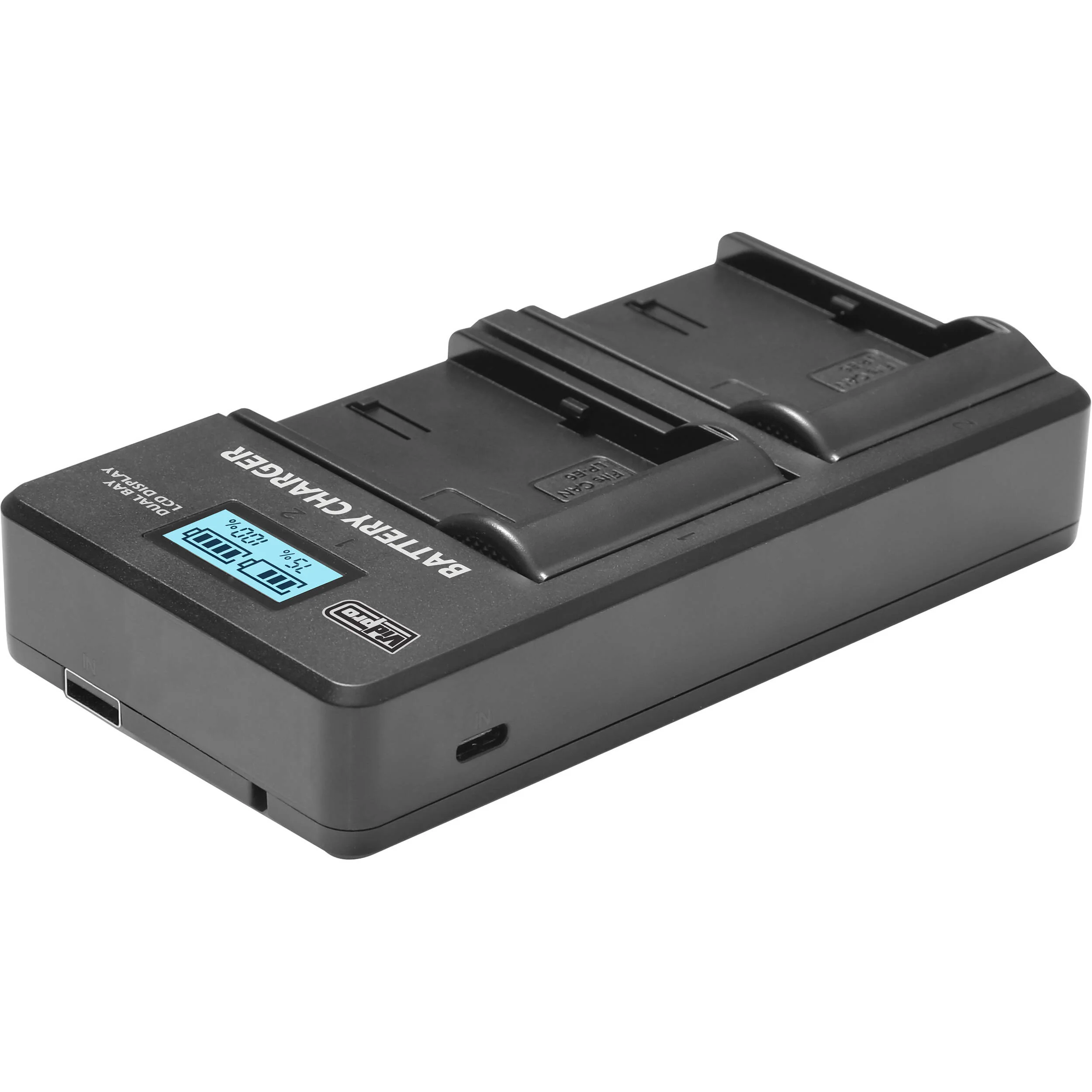 Vidpro Dual-Bay LCD Digital Charger for Select JVC Camera Batteries - Image 3