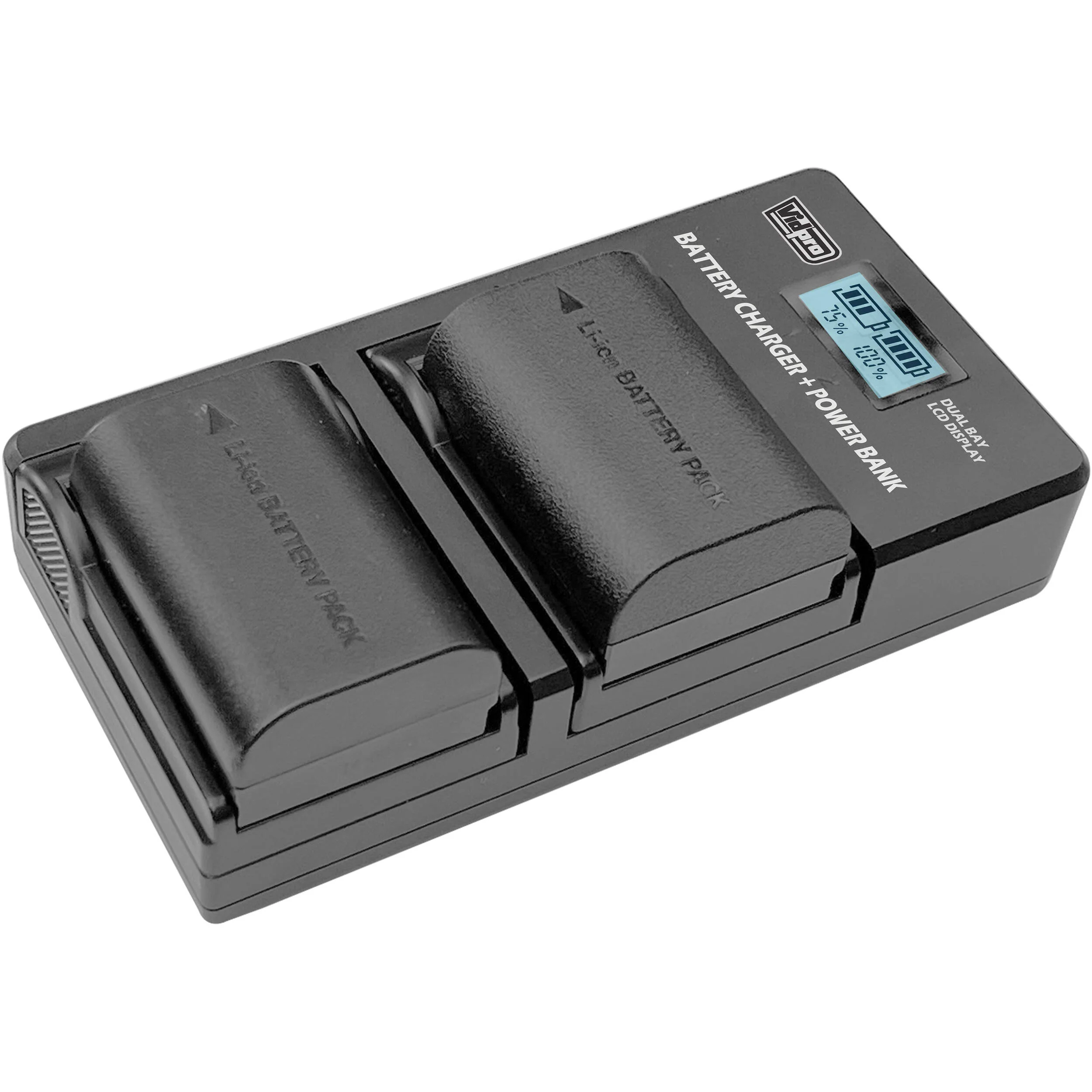 Vidpro VDL-22 Dual Bay LCD Charger with Power Bank for Canon BP-508, 511, 512, 522, and 535 - Image 4
