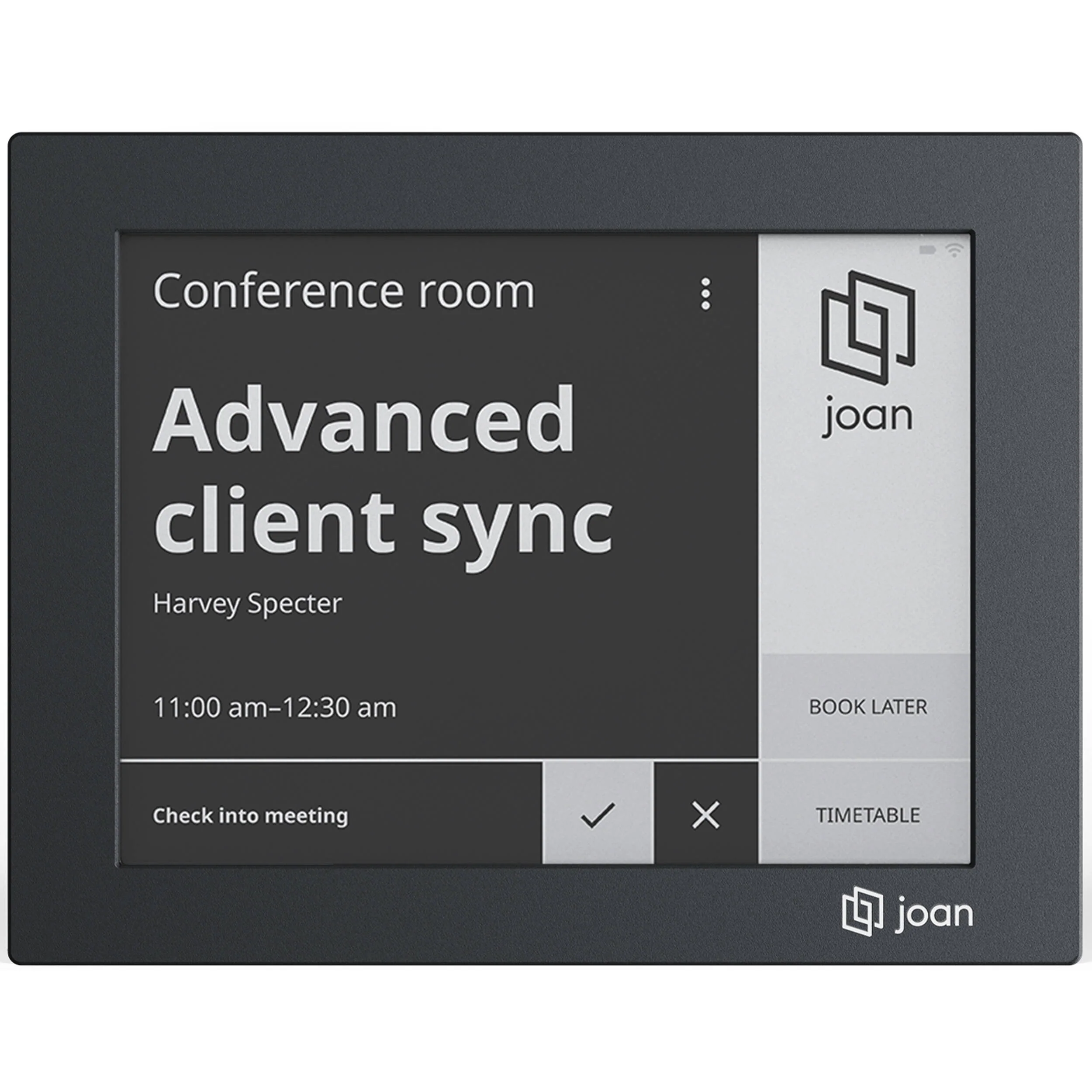 Visionect Joan 6 RE 6" Full HD E-Paper Conference Room Booking Display (Black) - Image 2