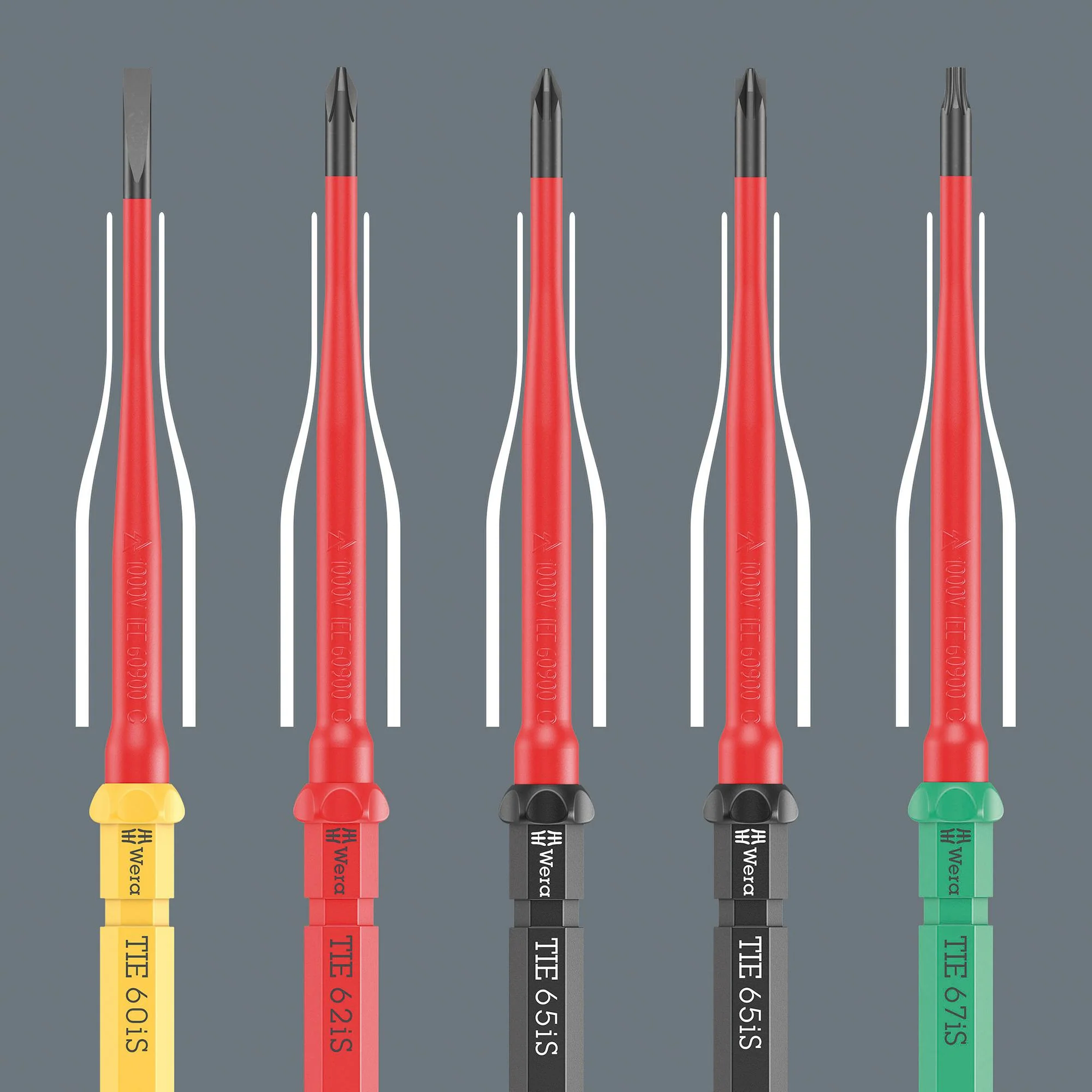 WERA K K TURBO I IMPERIAL 1 TIE Screwdriver Set, VDE, Handle/Phillips/Slotted/Torx/Hook and Loop Fastener Strip, 16 Pieces - Image 3