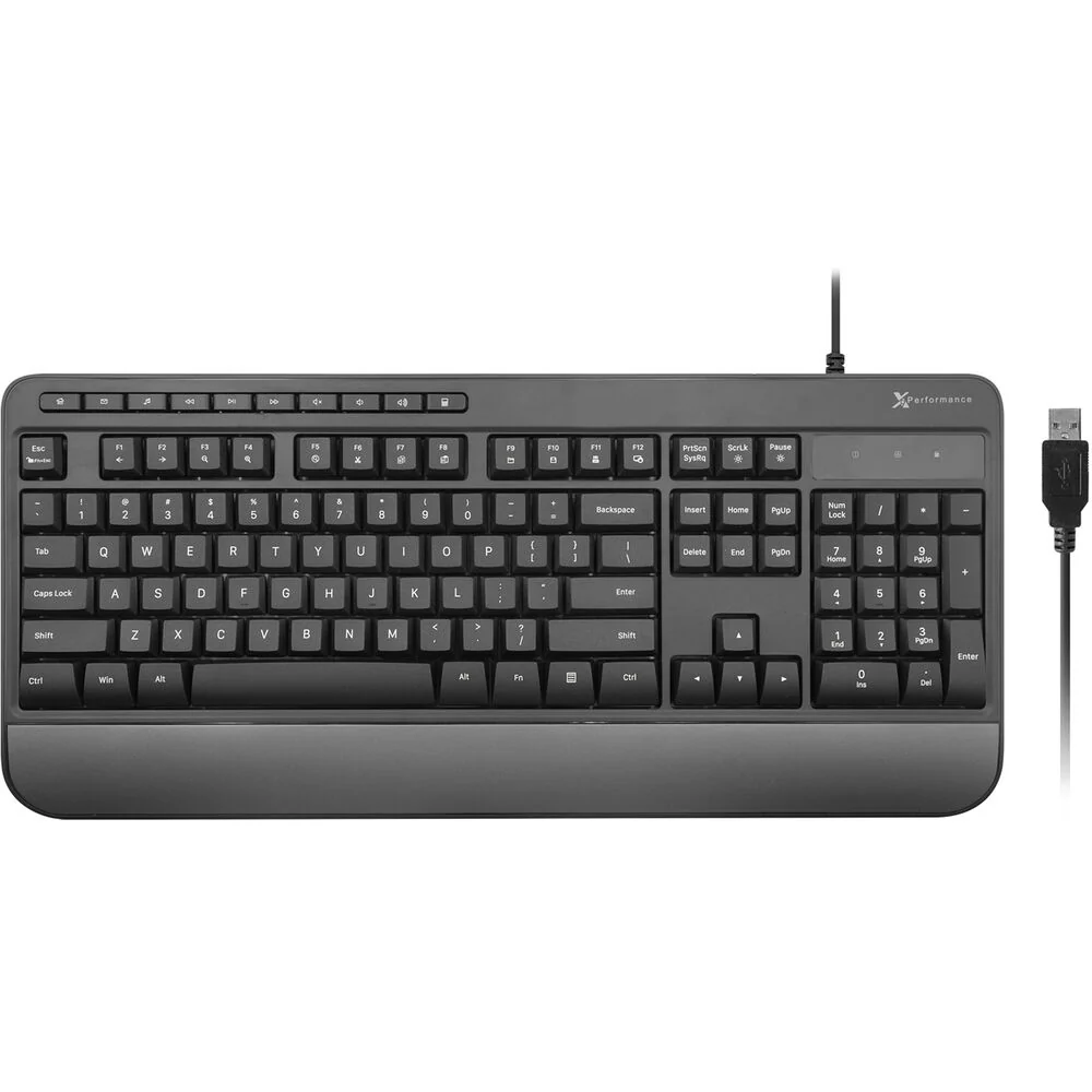 X9 Performance 114-Key Multimedia USB Keyboard with Wrist Rest - Image 2