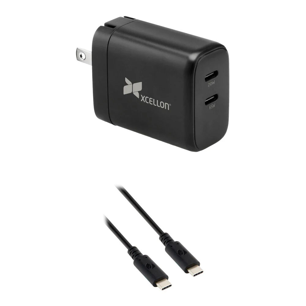 Xcellon PDG-265 65W GaN 2-Port USB-C Charger & Charging Cable Kit