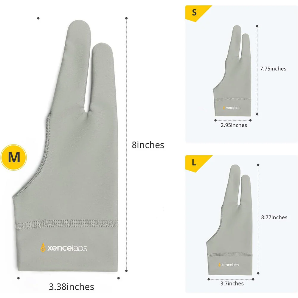 Xencelabs Drawing Glove (Small, Gray) - Image 3