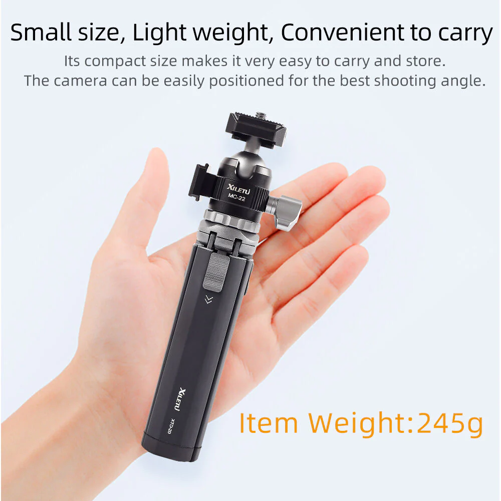 XILETU MC22 + XTD20 Mini Tripod with Ball Head - Image 2