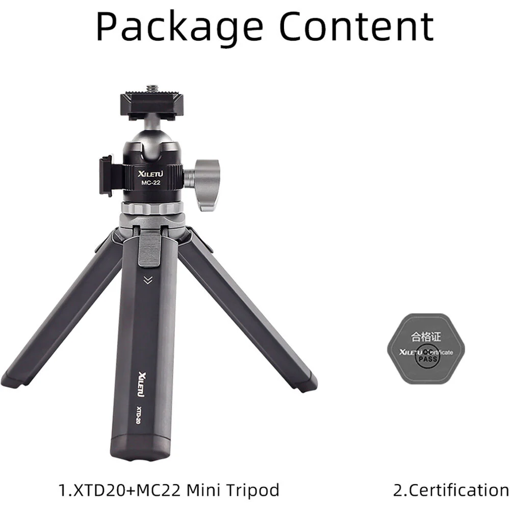 XILETU MC22 + XTD20 Mini Tripod with Ball Head - Image 7