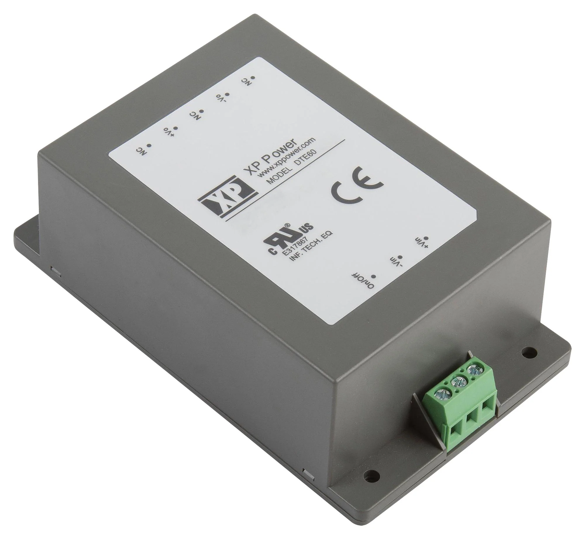 XP Power DTE6024S48 DTE6024S48 Isolated Chassis Mount DC/DC Converter ITE 4:1 60 W 1 Output 48 V 1.25 A