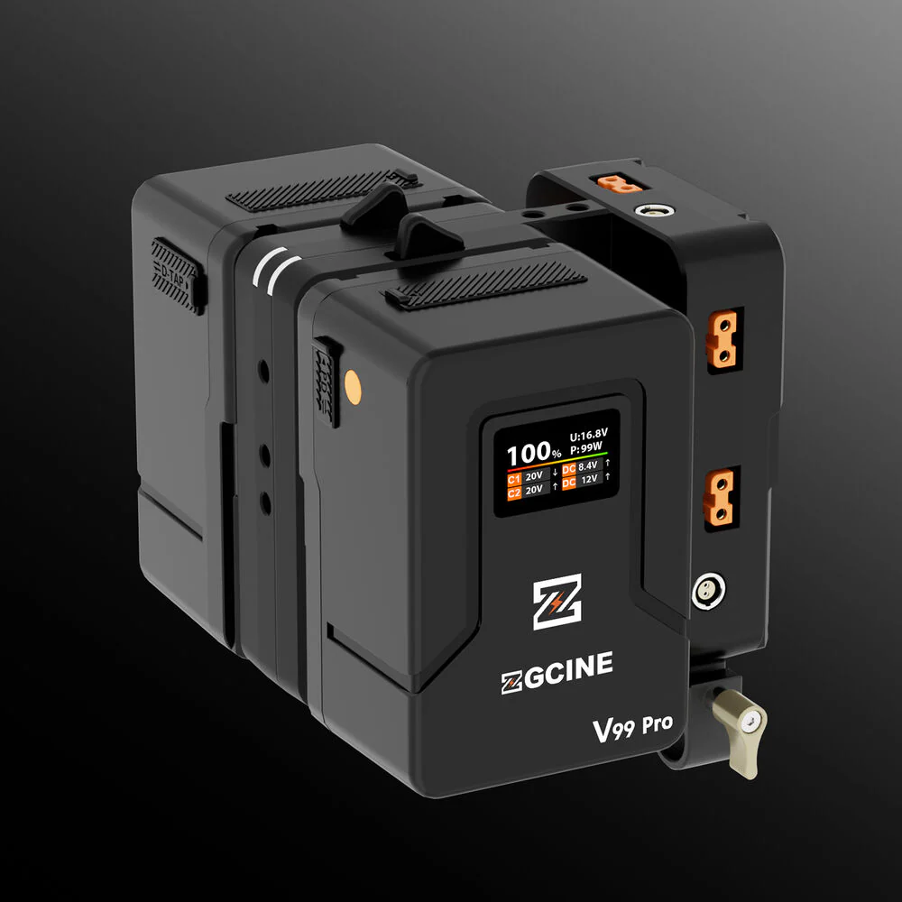 ZGCINE Cinema Set 1 with VM-HS2 Dual V-Mount Battery Adapter Plate and 2 x ZG-V99 Pro V-Mount Batteries - Image 3