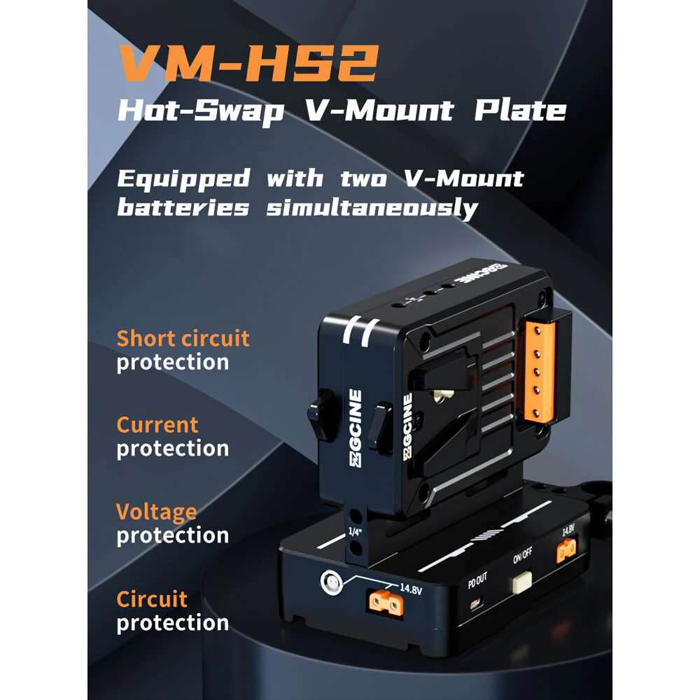 ZGCINE Cinema Set 1 with VM-HS2 Dual V-Mount Battery Adapter Plate and 2 x ZG-V99 Pro V-Mount Batteries - Image 4