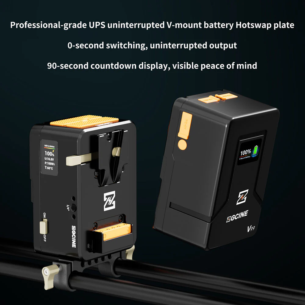ZGCINE VM-HS1 Hot-Swap V-Mount Battery Plate (Orange) - Image 2