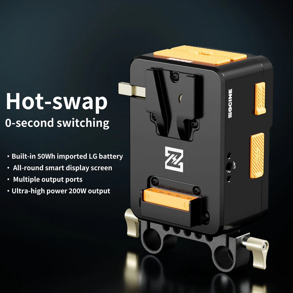 ZGCINE VM-HS1 Hot-Swap V-Mount Battery Plate (Orange) - Image 3